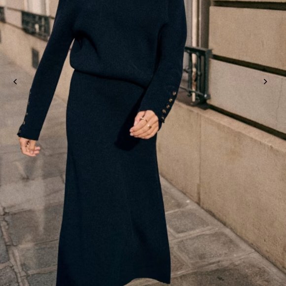 Sezane Naelle Skirt in Navy M - Picture 1 of 4